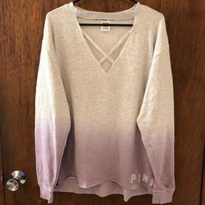 Strappy Cutout Crew Sweater